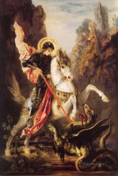  Georg Oil Painting - st george Symbolism biblical mythological Gustave Moreau